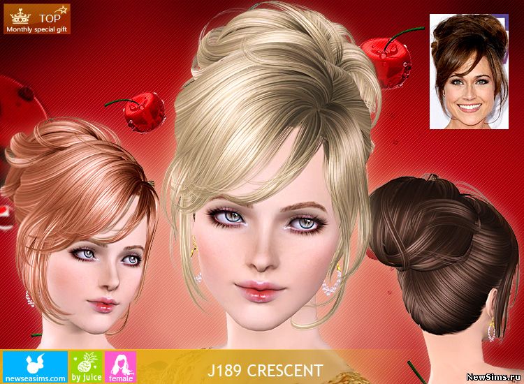 The Sims 3: женские прически.  J189_Crescent_by_NewSea_1